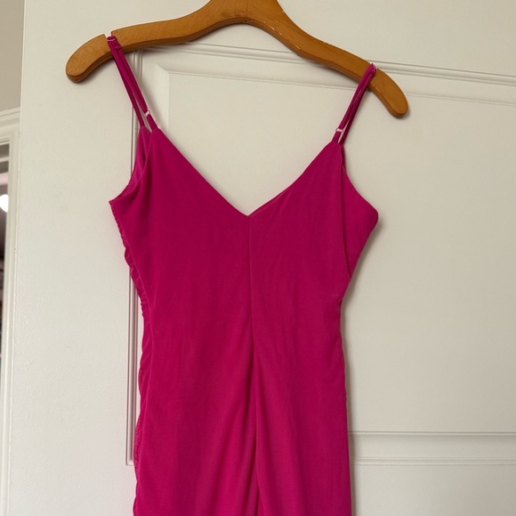 Guess Pink Ruched Bodycon Midi Dress - Picture 2 of 4